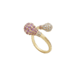 Light Diamond Ring with Pink Sapphire