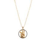 Zodiac Diamond Necklace Capricorn with Black Diamond and Precious Stone