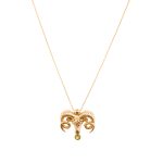 Zodiac Diamond Necklace Aries with Precious Stone