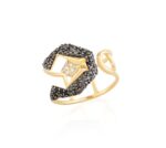 Oummi Diamond Ring with Fancy Black Diamond