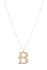 Initials Gold Necklace Letter B