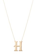 Initials Gold Necklace Letter H