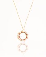 Oummi  Diamond Necklace with Ruby and Pearls