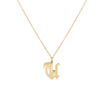 Initials Gold Necklace Letter V
