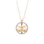 Zodiac Diamond Necklace Libra with Ruby  Green Sapphire and Precious Stone