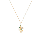 Oummi Gold Necklace with Pearl and Colored Stones