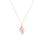 Oummi Gold Necklace with Pearl and Colored Stones
