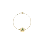 Lotus Gold Bracelet with Colored Stones