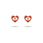 Kids Evil Eye Heart Earrings with Enamel