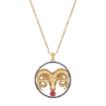 Zodiac Diamond Necklace Aries with Sapphire and Precious Stone