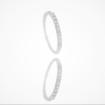 Wedding Band with White Diamond