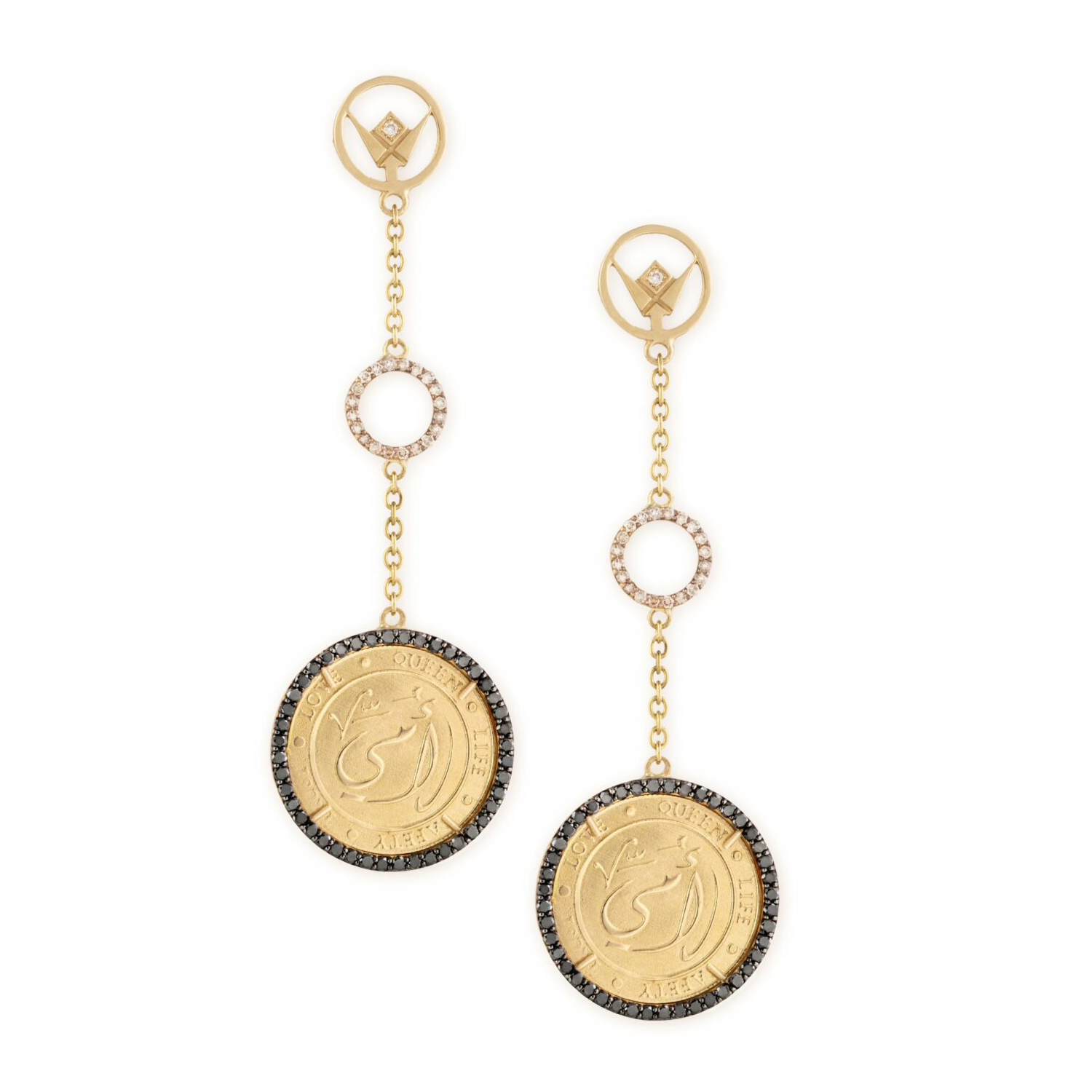 New Project (28) Oummi Diamond Earrings with Fancy Diamond - Image 1