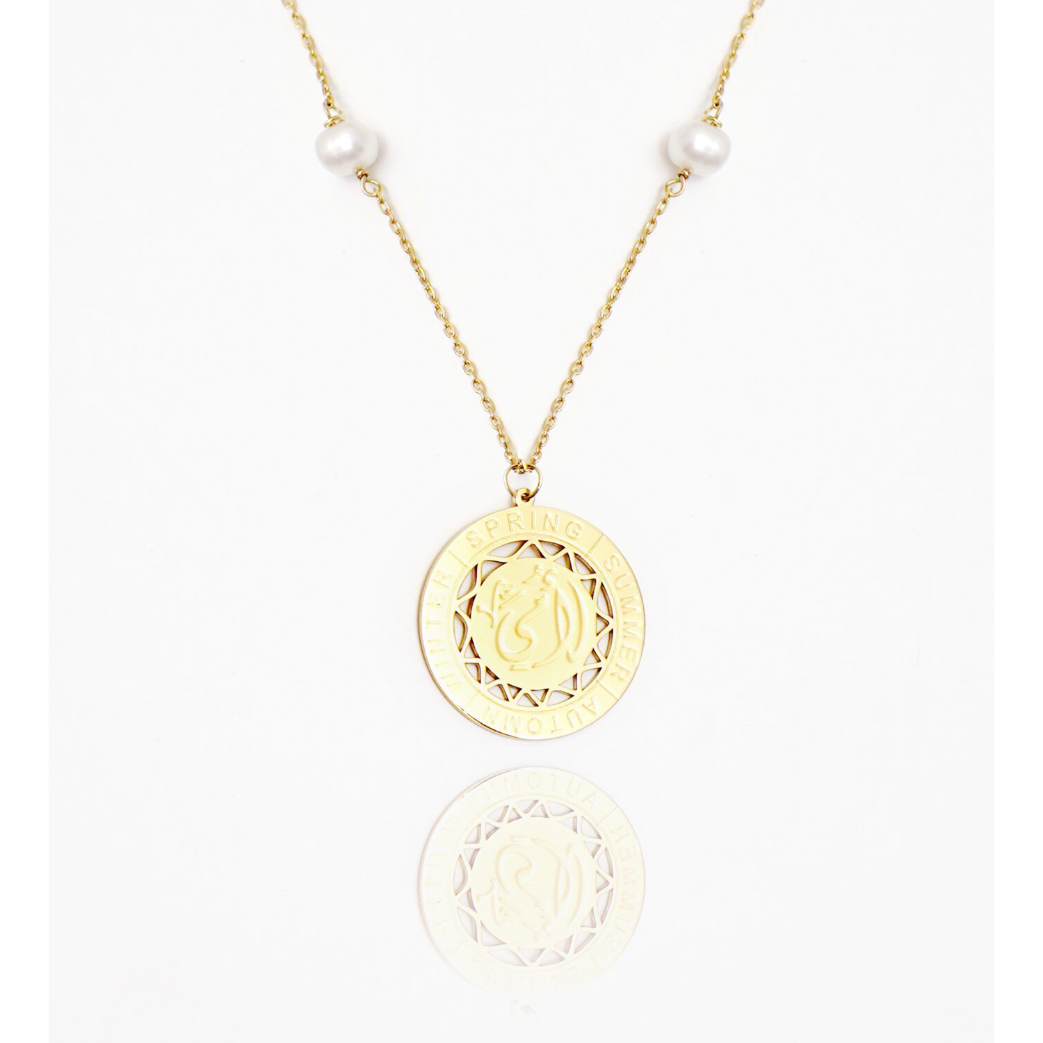 New Project (46) Oummi Gold Necklace with Pearls - Image 1