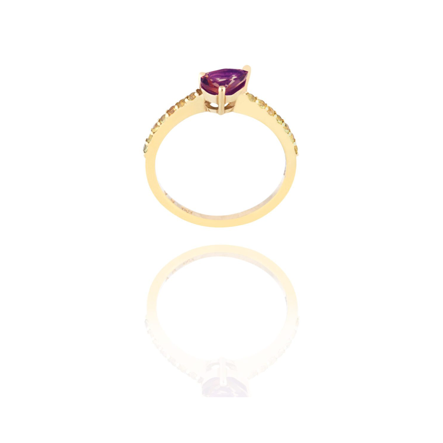 New Project (66) Classic Gold Ring with Precious Colors - Image 1