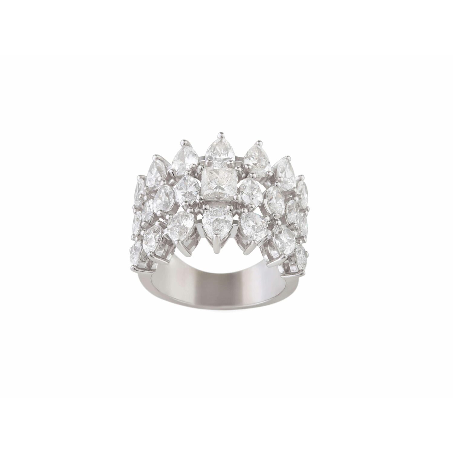 New Project (8) Wedding Band Diamond Ring with Marquise Pear and Princess - Image 1