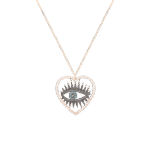 Evil Eye Diamond Heart Shaped Necklace