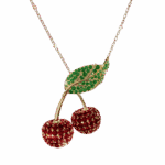 Exotic Summer Cherry Diamond Necklace