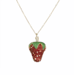 Exotic Summer Strawberry Diamond Necklace