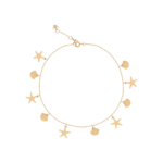 Daily Dazzle Summer Seashell and Starfish Gold Anklet