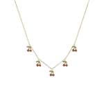 Daily Dazzle Summer Cherry Gold Necklace set with enamel
