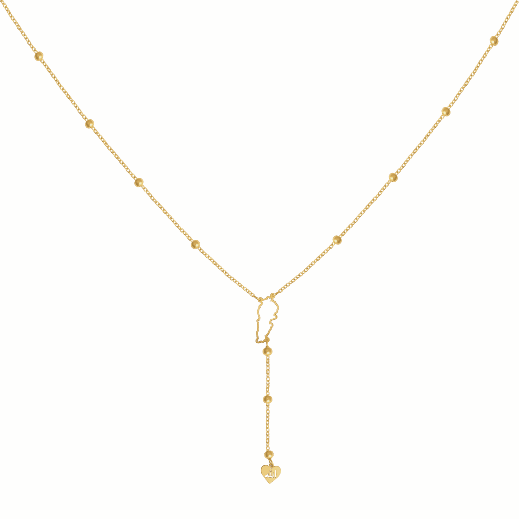 FGPLBW4272BGD010P000Y Lebanon Religious Gold Allah and Map Necklace - Image 1
