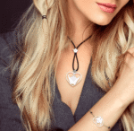 Emblem Heart Diamond Necklace  with Black Diamond - Image 3