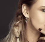 Emblem Love Earrings with Black Diamond - Image 3