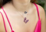 Butterfly Diamond Necklace with Sapphire - Image 2