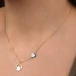 Emblem Gold Necklace with Colored Stone - Image 2