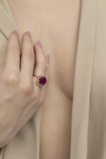 Classic Diamond Ring with Ruby - Image 3