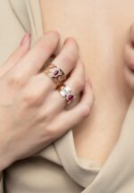 Classic Diamond Ring with Ruby - Image 2