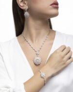 Classic Diamond Necklace with Colored Stones - Image 3