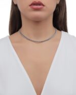 Classic Gold Tennis Necklace with Sapphire - Image 2
