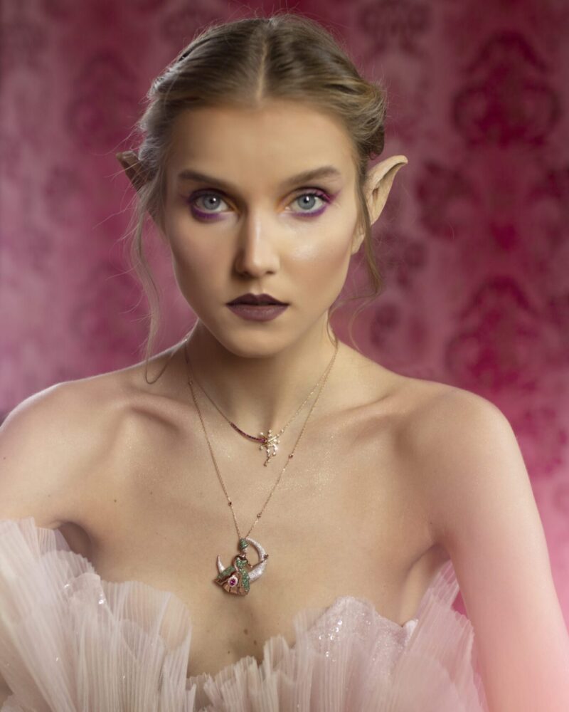 Fairy Tale Diamond Necklace with Ruby - Image 3