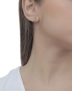 Light Diamond Earrings with Sapphire - Image 3