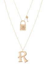Initials Gold Necklace Letter R - Image 2