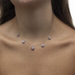 Daily Dazzle Diamond Flowers Necklace with Pink Sapphire - Image 2