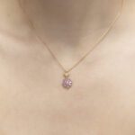 Emblem Diamond Necklace with Pink Sapphire - Image 2