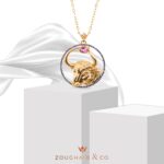 Zodiac Diamond Necklace Taurus with Sapphire and Precious Stone - Image 3