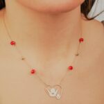 Oummi  Gold Necklace with Colored Stones - Image 2