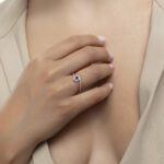 Classic Diamond Ring with Sapphire - Image 2