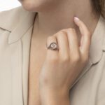 Classic Trapeze Diamond Ring with Black Diamond - Image 2