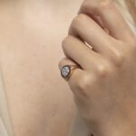 Classic Trapeze Diamond Ring with Black Diamond - Image 3