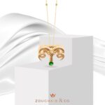 Zodiac Diamond Necklace Aries with Precious Stone - Image 2