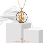 Zodiac Diamond Necklace Capricorn with Black Diamond and Precious Stone - Image 3