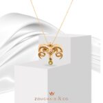 Zodiac Diamond Necklace Aries with Precious Stone - Image 2