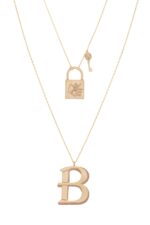 Initials Gold Necklace Letter B - Image 2