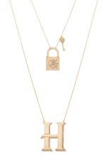 Initials Gold Necklace Letter H - Image 2