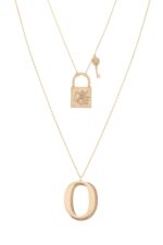 Initials Gold Necklace Letter O - Image 2