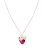 Crown Gold Necklace with Heart - Image 2